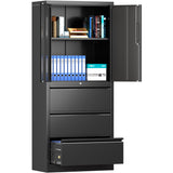 Professional Black Steel Cabinet 2 Doors 3 Drawers 760x380x1780mm |  Sart234