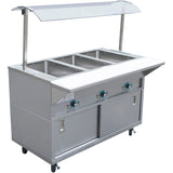 Mobile Bain Marie With Cupboard &Amp; Sneeze Guards 4x Gn1/1 | Est4 Swcbsd Sasg1660