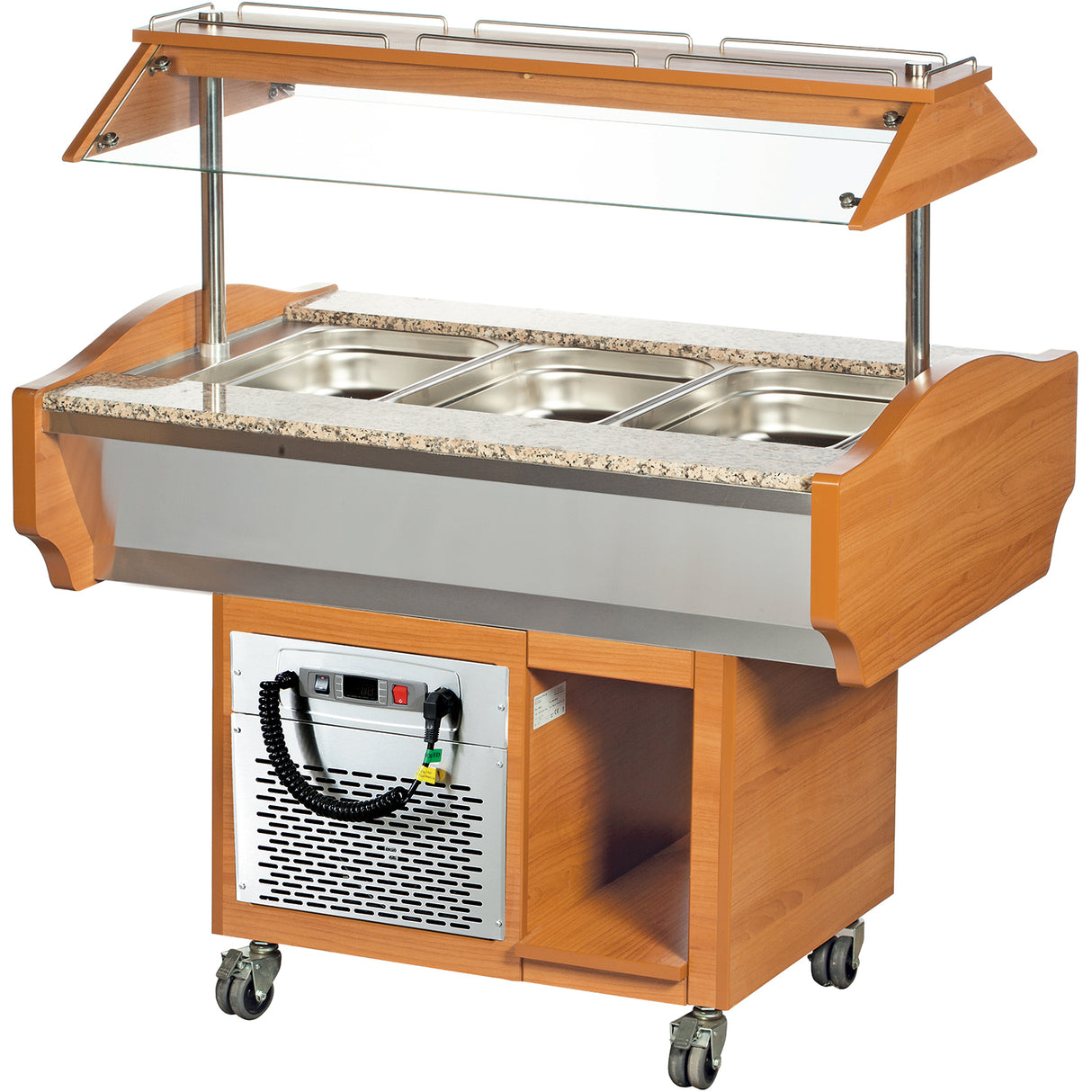 Refrigerated Salad Bar 3x Gn1/1 Walnut |  Sbm3 C