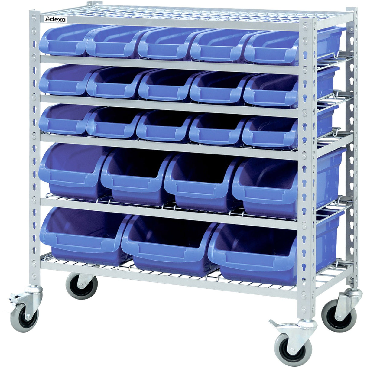 Commercial Heavy Duty Mobile Shelving Unit 5 Tier 22 Bins 860x410x940mm | Sbrhd2251