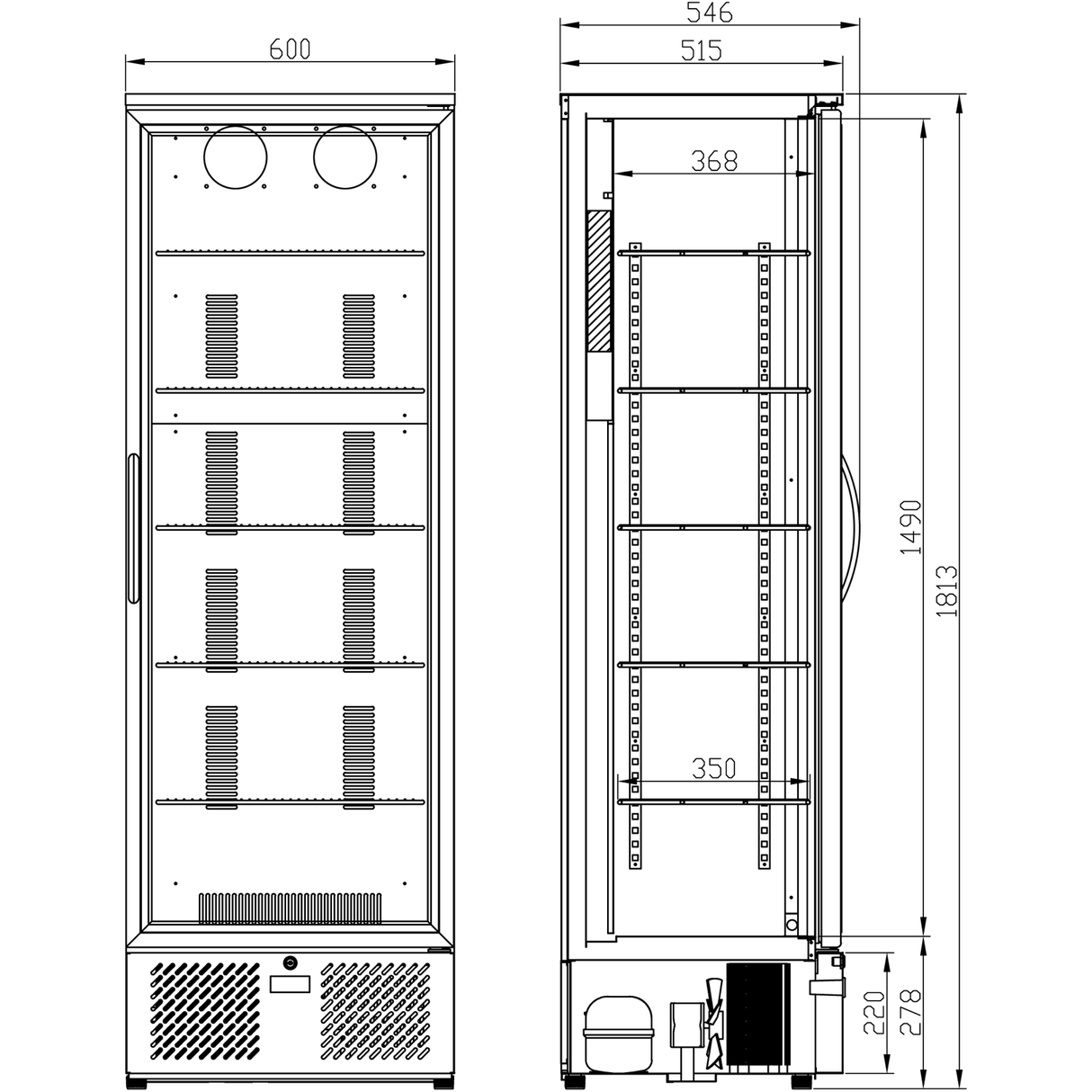 Bar Bottle Cooler Upright Single Door 342 Litres |  Sgd300