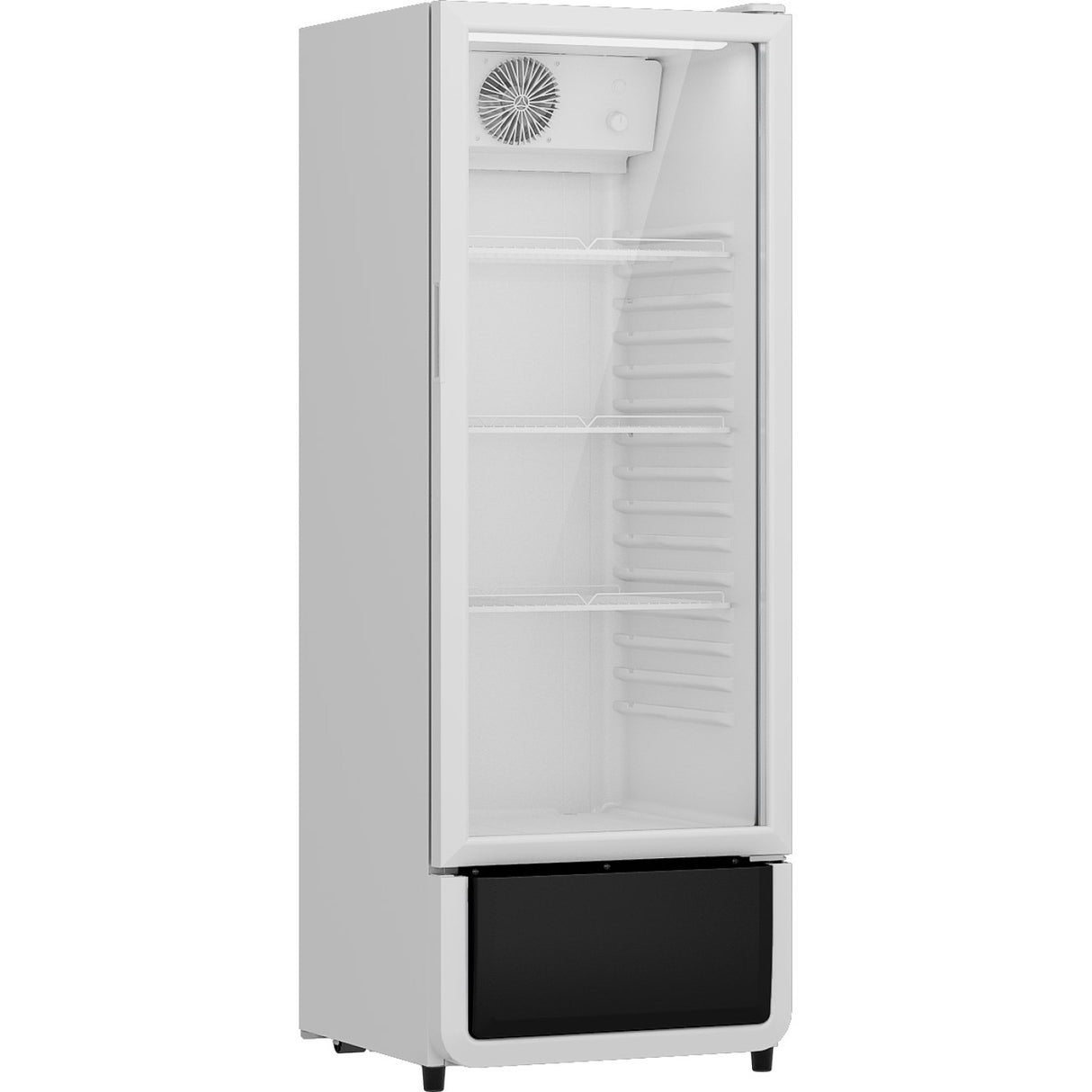 Commercial Single Bottle Cooler Upright 240 Litres 540x560x1510mm Fan Assisted Cooling Hinged Glass Door White |  Sc240 White