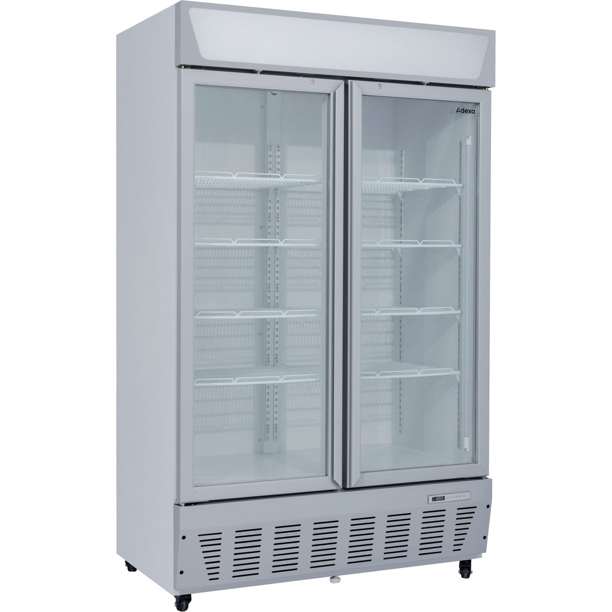 Commercial Display Refrigerator Upright 1020 litres Double Hinged glass door LED canopy Grey |  SCC1127