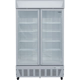 Commercial Display Refrigerator Upright 1020 litres Double Hinged glass door LED canopy Grey |  SCC1127