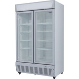 Commercial Display Refrigerator Upright 1020 litres Double Hinged glass door LED canopy Grey |  SCC1127