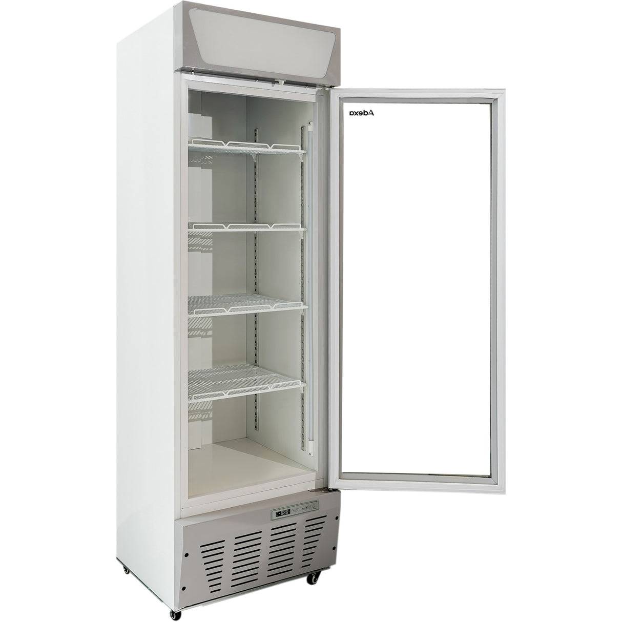 Commercial Display Refrigerator Upright 320 litres Hinged glass door LED canopy Grey |  SCC327