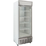 Commercial Display Refrigerator Upright 500 litres Hinged glass door LED canopy Grey |  SCC517