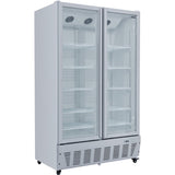 Commercial Refrigerator Upright 1020 Litres Double Hinged Glass Doors Grey |  Scf1127