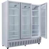 Commercial Refrigerator Upright 1580 Litres Triple Hinged Glass Doors Grey |  Scf1727