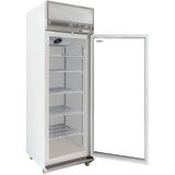 Commercial Display Refrigerator Upright 480 litres Hinged glass door LED canopy Grey |  SCM500