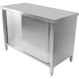 Commercial Worktop Floor Cupboard Sliding doors Stainless steel 2000x600x850mm |  VTC206SL