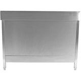 Commercial Worktop Floor Cupboard 2 Sliding Doors Stainless Steel 1400x600x850mm Upstand |  Scp14060 B