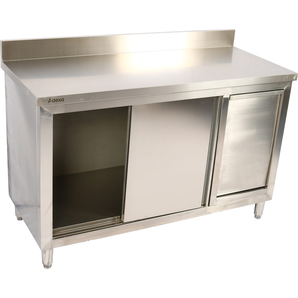 Commercial Stainless Steel Cupboard With Right Side Rubbish Bin &Amp; Sliding Door 1800x700x1000mm | Scp70180 Brbr