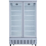 Commercial Display Refrigerator 1023 Litres Upright 2 Glass Doors Ventilated Cooling 1215x730x2020mm | Sct1127