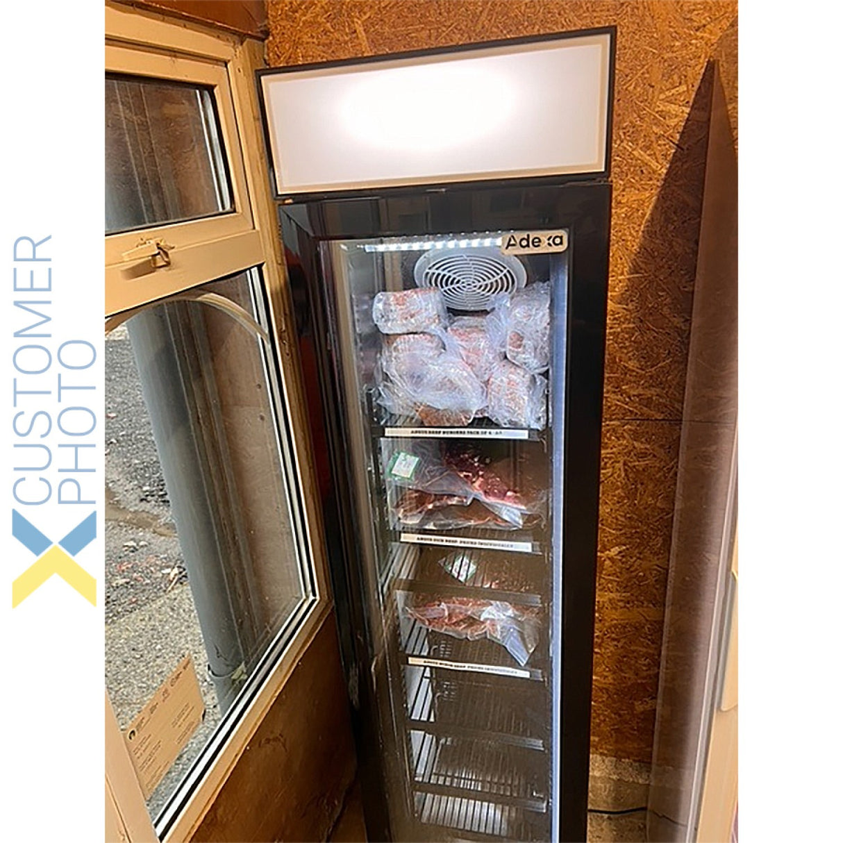 Commercial Display Freezer Upright 105 Litres Hinged Glass Door Led Canopy Black |  Sd105 B