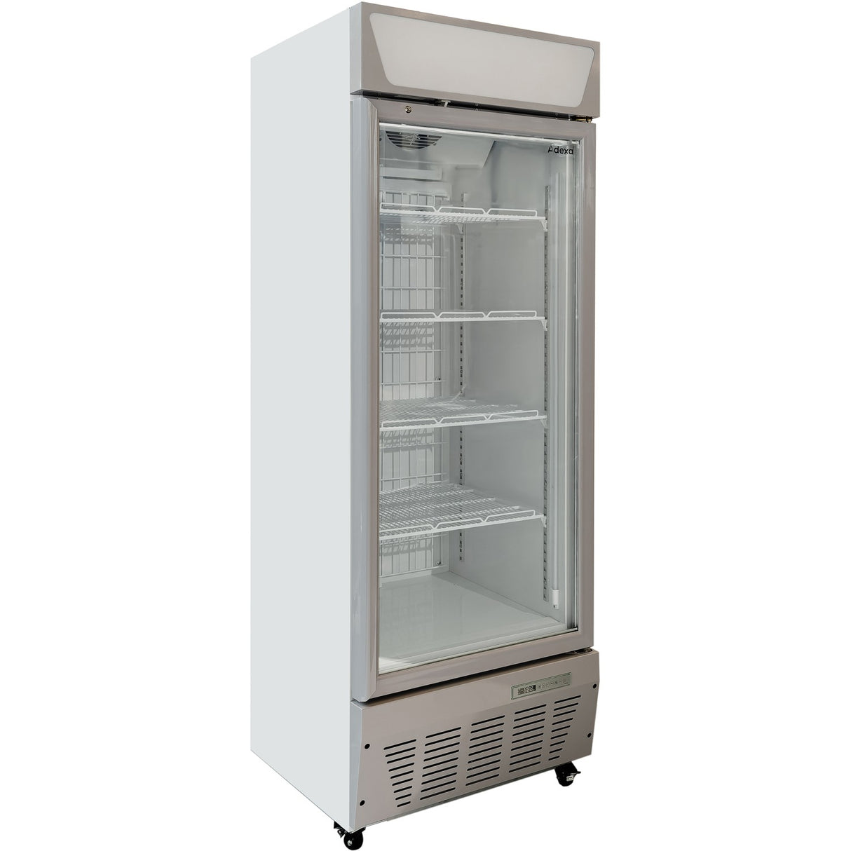 Commercial Display Freezer Upright 500 litres Hinged glass door LED canopy Grey |  SDC500