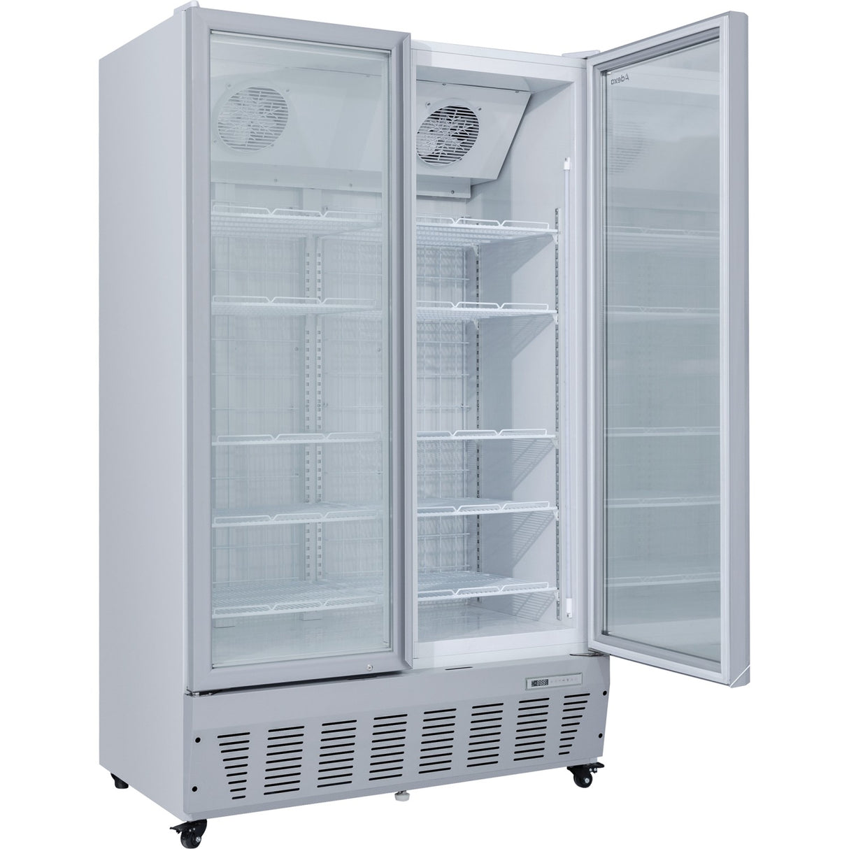 Commercial Freezer Upright 950 Litres Double Hinged Glass Door Grey |  Sdf1000