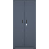 Heavy Duty Grey 2 Door Lockable Steel Tool Cabinet With 4 Shelves &Amp; Pegboard 800x400x1800mm |  Setc1 Grey
