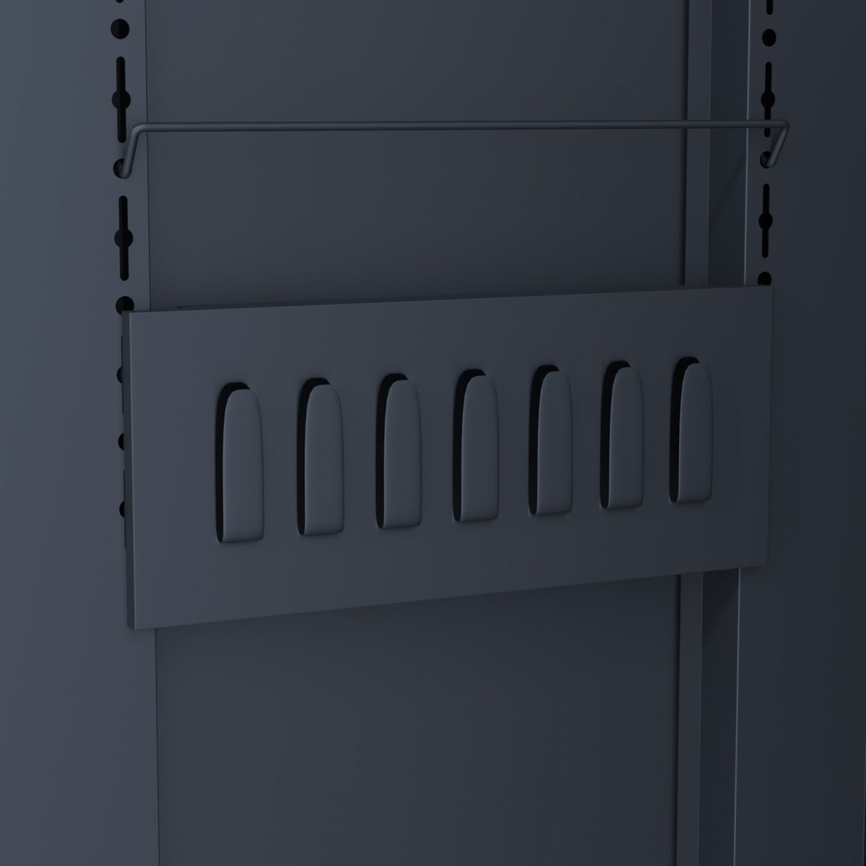 Heavy Duty Grey 2 Door Lockable Steel Tool Cabinet With 4 Shelves &Amp; Pegboard 800x400x1800mm |  Setc1 Grey