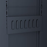 Heavy Duty Grey 2 Door Lockable Steel Tool Cabinet With 4 Shelves &Amp; Pegboard 800x400x1800mm |  Setc1 Grey