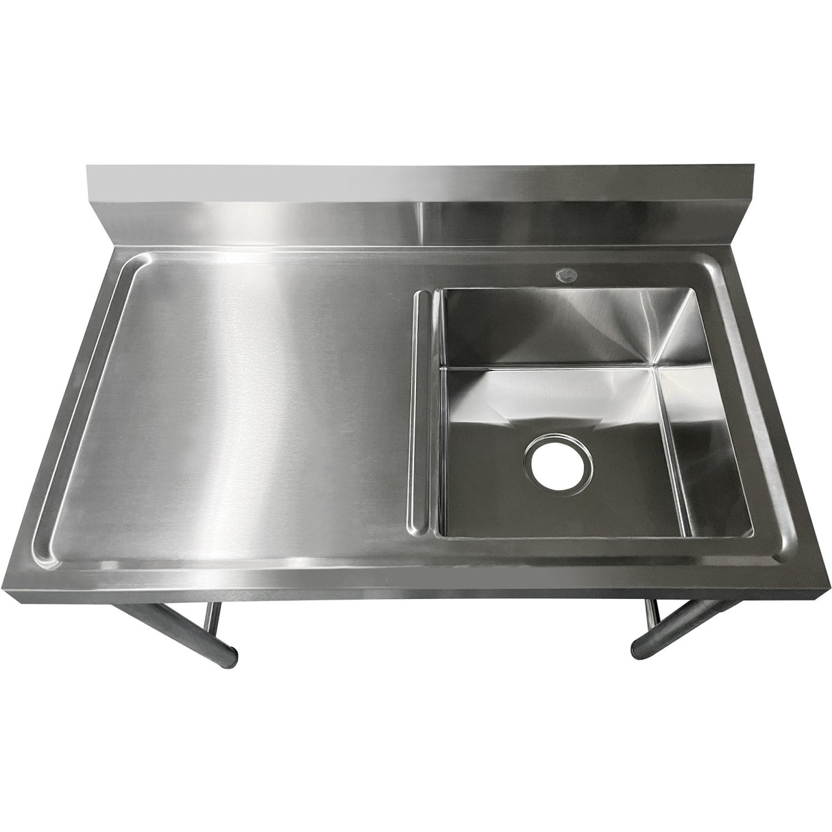 Commercial Sink Stainless Steel 1000x600x900mm 1 Bowl Right Splashback |  Sink8060 Right