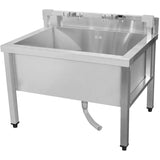Commercial Stainless Steel Mop Sink With Low Rack &Amp; 2 In 1 Mop Holder 800x600x550mm | Smsjylr8060