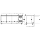 Commercial Freezer Counter Ventilated 3 Doors Depth 600mm |  Thsnack3100 Bt
