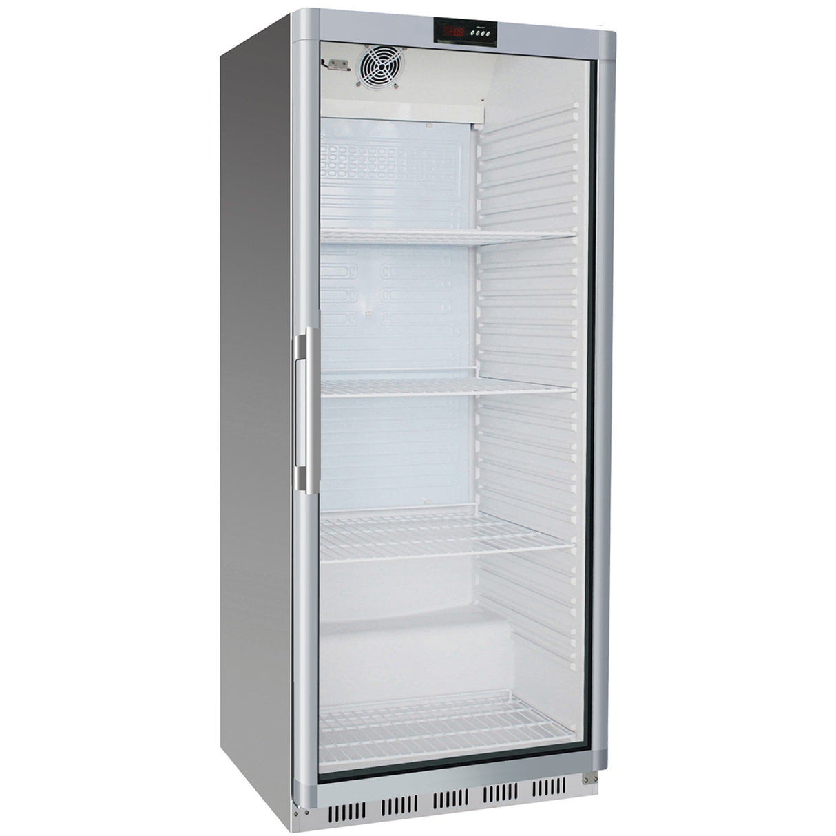 600lt Commercial Refrigerator Stainless Steel Upright Cabinet Single Glass Door Ventilated Cooling | Sr600 G