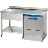 Commercial Sink For Dishwashers 1 Bowl Left Bottom Shelf Splashback 1200x700x950 | Yls127 Sbl1