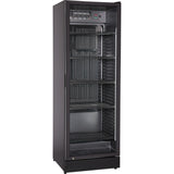 Commercial Upright Beverage Bottle Cooler 360 Litres Single Hinged Glass Door Black 600x620x1800mm | Ssh48