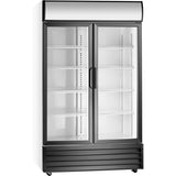 Commercial Twin Bottle Cooler Upright 640 Litres Hinged Glass Doors Black&Amp;White |  Ssp688 Wea