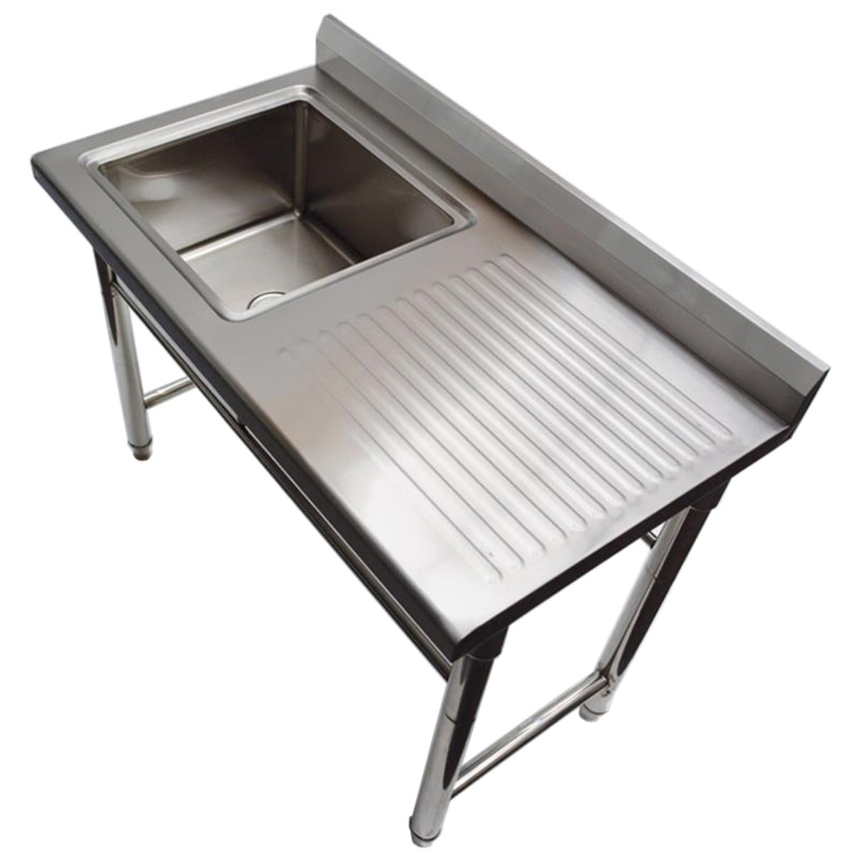 Commercial Sink Stainless Steel 1100x600x900mm 1 Bowl Left Splashback |  St145 Bl