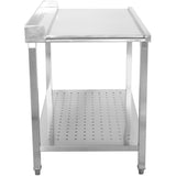 Unloading Table Left Side 1100x650x850mm With Bottom Shelf With Splashback Stainless Steel | Swb11065 L