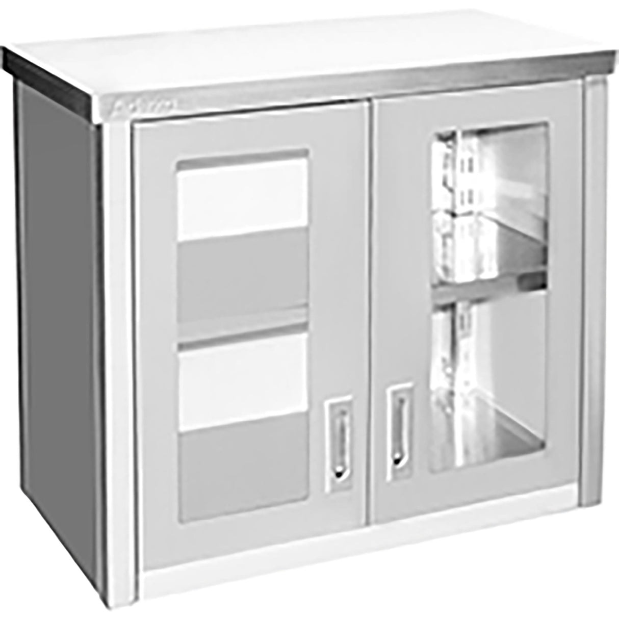 Commercial Wall Cabinet Cupboard Glass Doors Stainless Steel 800x400x650mm |  Swcgd80402
