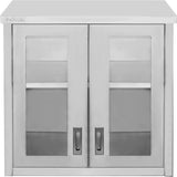 Commercial Wall Cabinet Cupboard Glass Doors Stainless Steel 800x400x800mm |  Swcgdhh80402