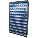 Commercial Heavy Duty Boltless Shelving Unit 12 Shelves 59 Bins Melamine Shelves 900x300x1830mm |  Sy309012
