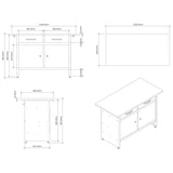 Professional Grey And Black Workshop Workbench With 30mm Wooden Desktop, Drawers And Lockable Doors 1200x600x850mm |  Tc006