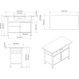 Professional Grey And Black Workshop 2 Layer Workbench With 2 Lockers And 30mm Wooden Desktop 1200x600x850mm |  Tc006 B