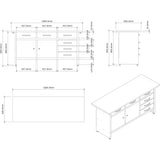 Professional Grey &Amp; Black Workshop Workbench With 30mm Wooden Desktop 6 Drawers &Amp; 2 Lockable Doors 1600x600x850mm |  Tc008