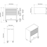 Professional Grey And Black Tool Drawer Cabinet With 4 Drawers And Locker Design 616x330x760mm | Tc027