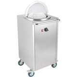 Heated Plate dispenser trolley Stainless steel 12''/300mm 50 plates with Rolltop Cover |  TDDS1C