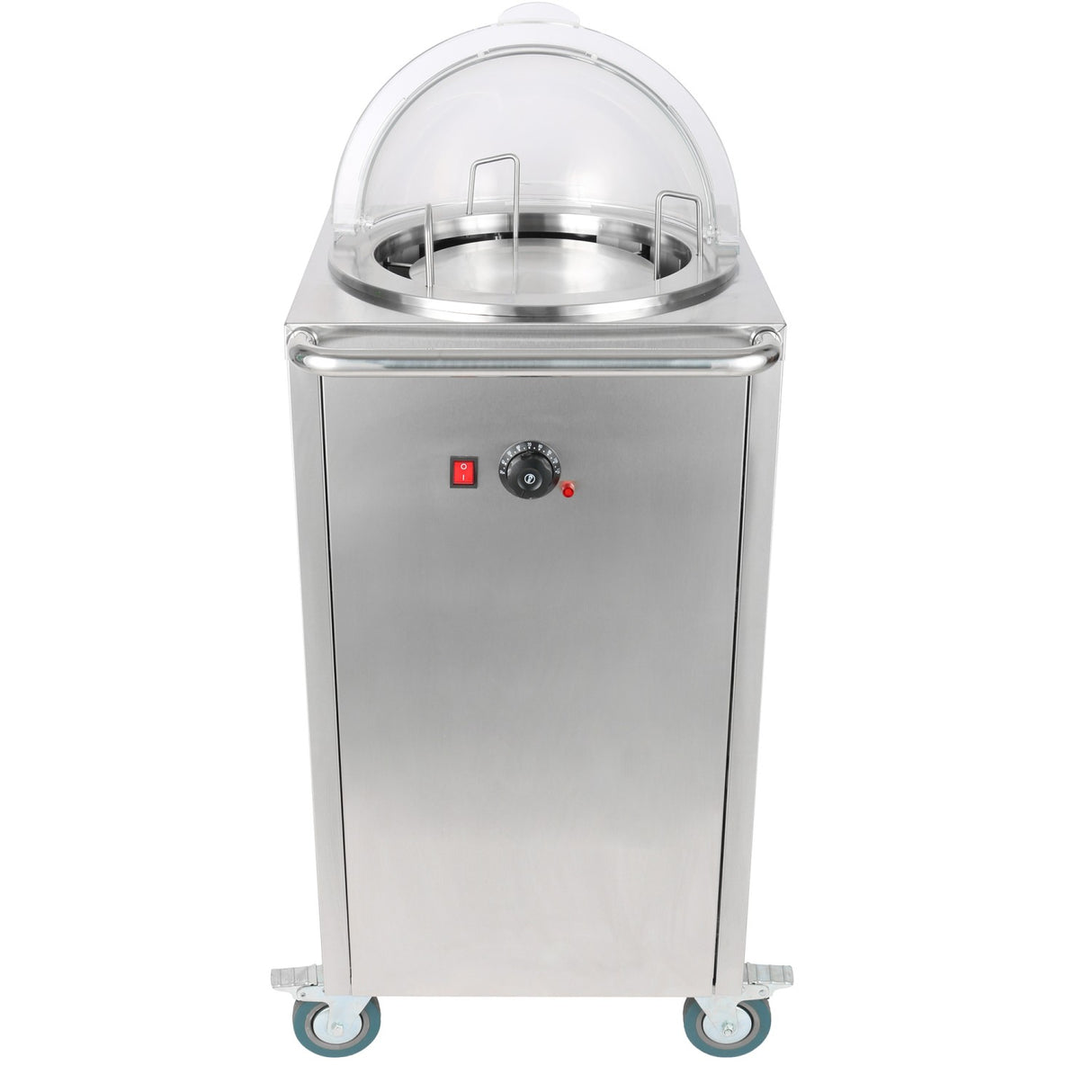 Heated Plate dispenser trolley Stainless steel 12''/300mm 50 plates with Rolltop Cover |  TDDS1C