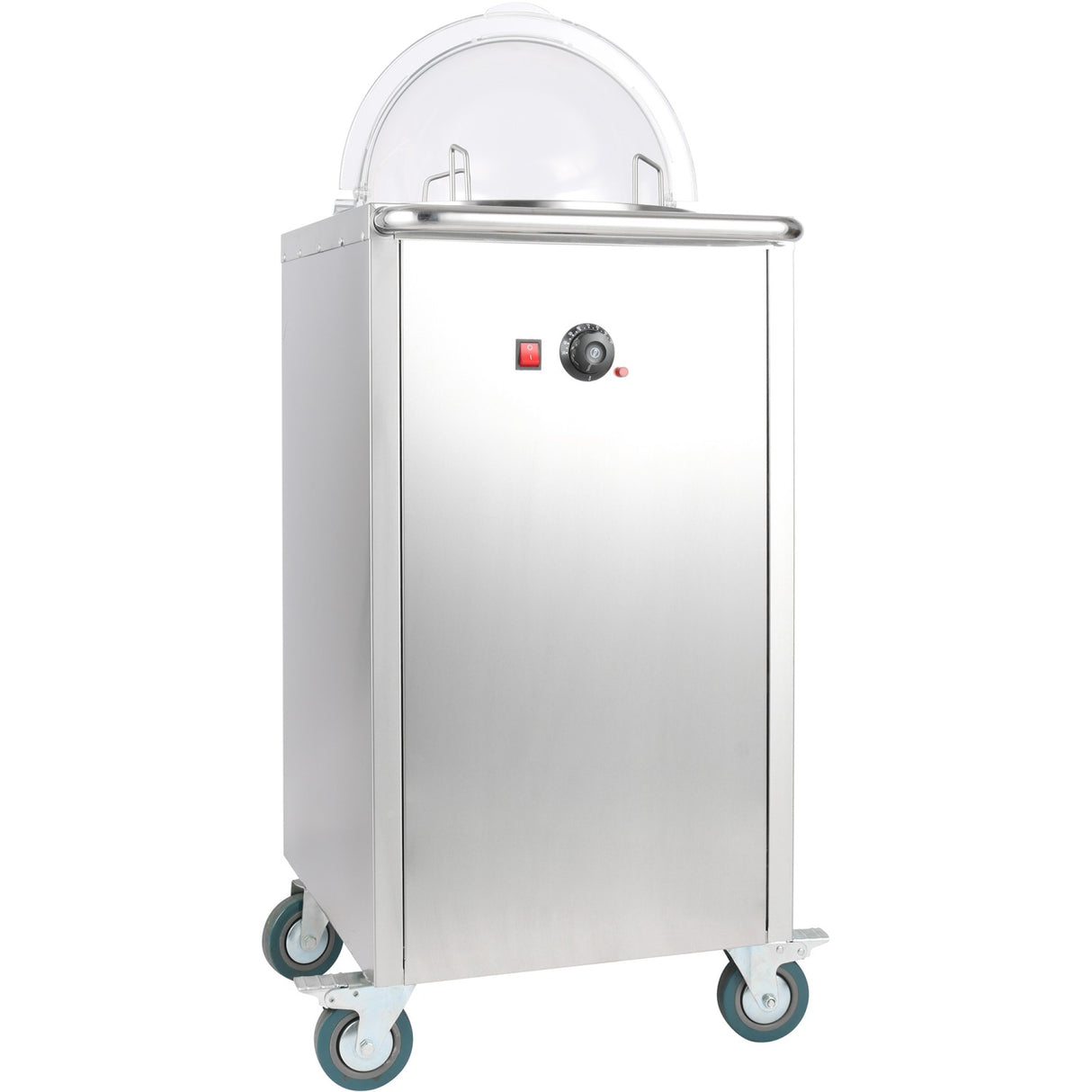 Heated Plate dispenser trolley Stainless steel 12''/300mm 50 plates with Rolltop Cover |  TDDS1C