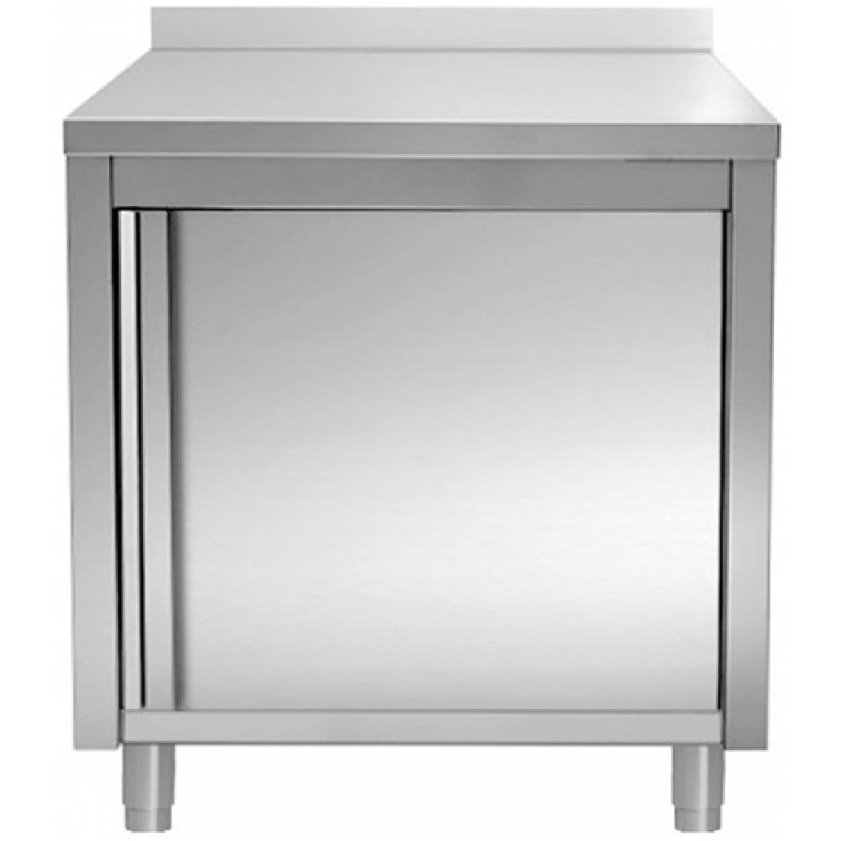 Commercial Worktop Floor Cupboard Hinged door Stainless steel Width 600mm Depth 700mm Upstand |  THASR67A