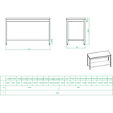 Professional Work Table Stainless Steel Bottom Shelf 1500x600x900mm |  Thats156