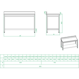 Professional Work Table Stainless Steel Bottom Shelf 1600x600x900mm |  Thats166