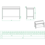Professional Work Table Stainless Steel Bottom Shelf Upstand 2000x700x900mm |  Thats207 A