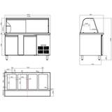 Refrigerated Counter With Display 4x Gn1/1 | Thsai158