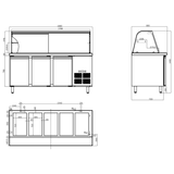 Refrigerated Counter With Display 5x Gn1/1 | Thsai188