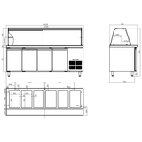 Refrigerated Counter With Display 6x Gn1/1 | Thsai228